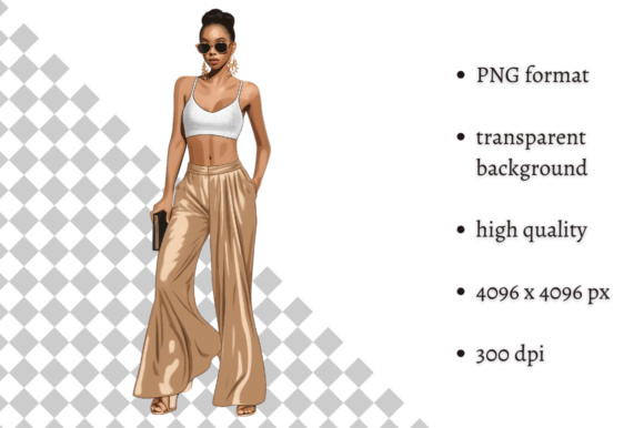 African American Fashion Girl Clipart: A Modern Essential for Creative Projects
