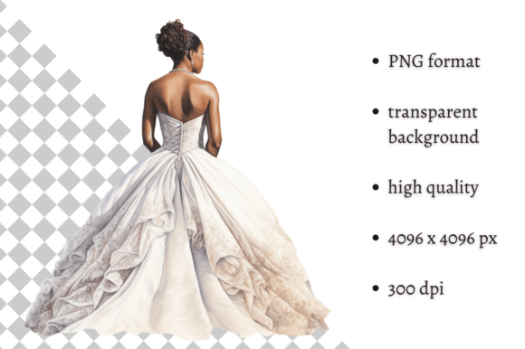 Beautiful African American Bride Clipart: A Strategic Asset for Creative Workflows