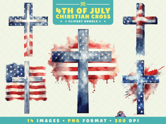 Blending Faith and Patriotism: The Art of the Watercolor 4th of July Christian Cross