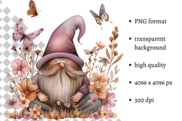 Bringing Whimsy to Life with Watercolor Spring Floral Gnome Clipart