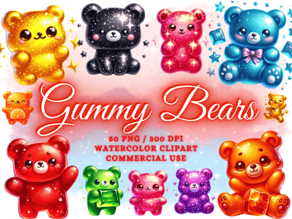 Cute Gummy Bears Clipart - Baby Bear Png