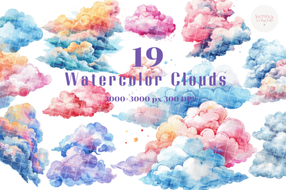 Dreamy Watercolor Cloud: Elevating Your Creative Projects with Ethereal Skies