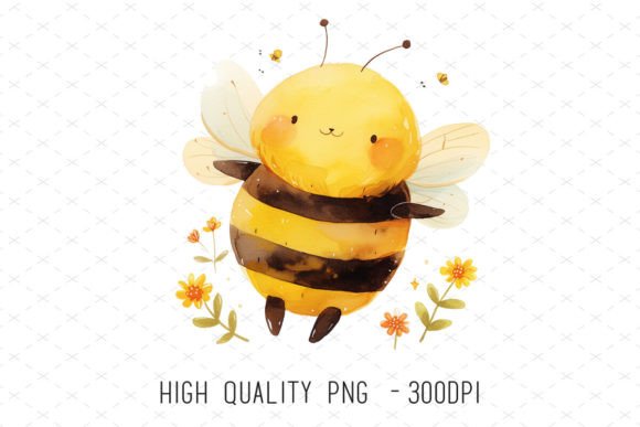 Hand Drawn Cute Bee Nursery Clipart