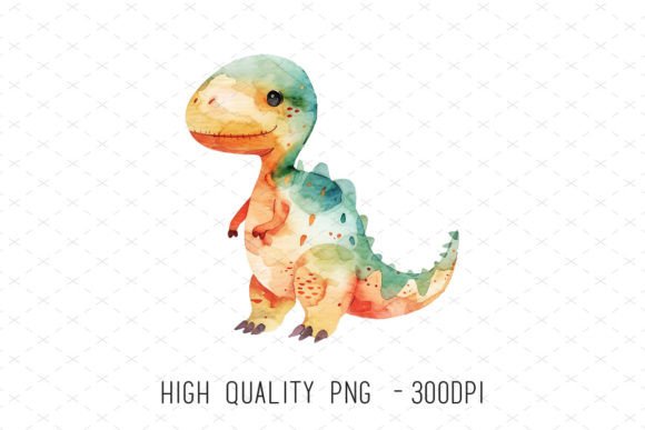 Hand Painted Cute Dinosaur Baby Clipart