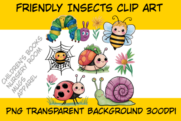 Kid s Cute Bug Insect Spring Clipart Set: Whimsy for Every Creative Project