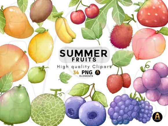 Summer Fruit Clipart for Creative Projects