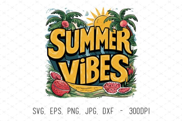 Summer Vibes Tropical Clipart Svg Png