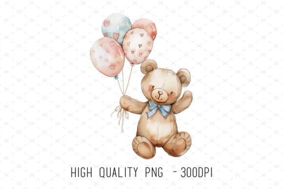 Teddy Bear Cute Baby Birthday Clipart