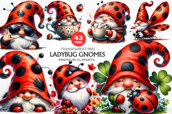 Unlocking Whimsy: The Creative Potential of the 43 Lady Bug Gnomes Clipart Set