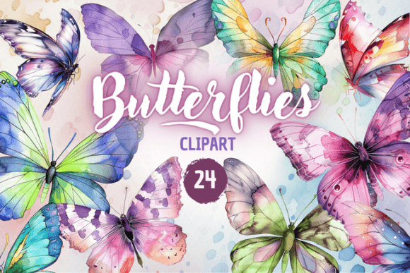 Watercolor Butterflies - Clipart: Elevating Your Creative Projects