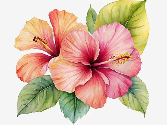 Watercolor Hibiscus Flower: A Versatile Design Element